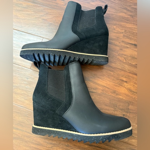 Toms Sutton Black Wedge Ankle Boots-Like New-Size 11 - Picture 9 of 14